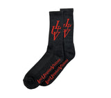 Lost Utopian Visions LUV Paris Socks - Black / Red
