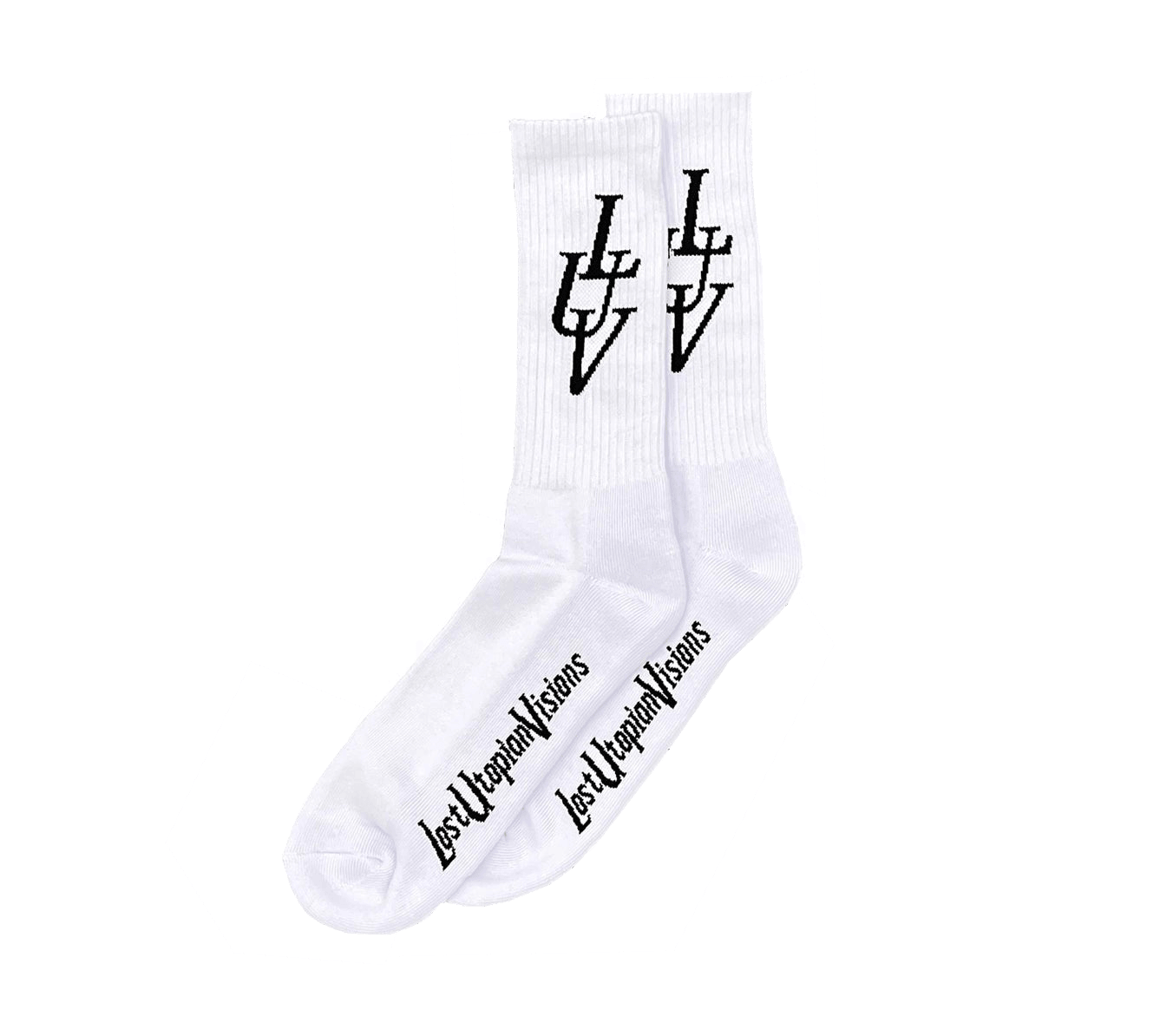 Lost Utopian Visions LUV Paris Socks - White / Black - OS -