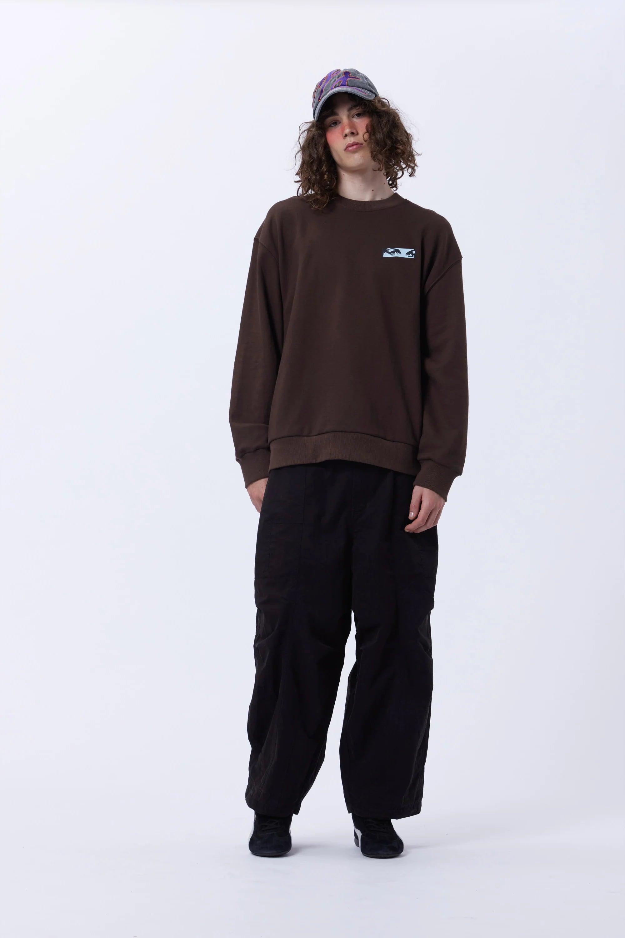 PAM / Perks and Mini - Floating Eyes Crew Neck Sweat - Dirt