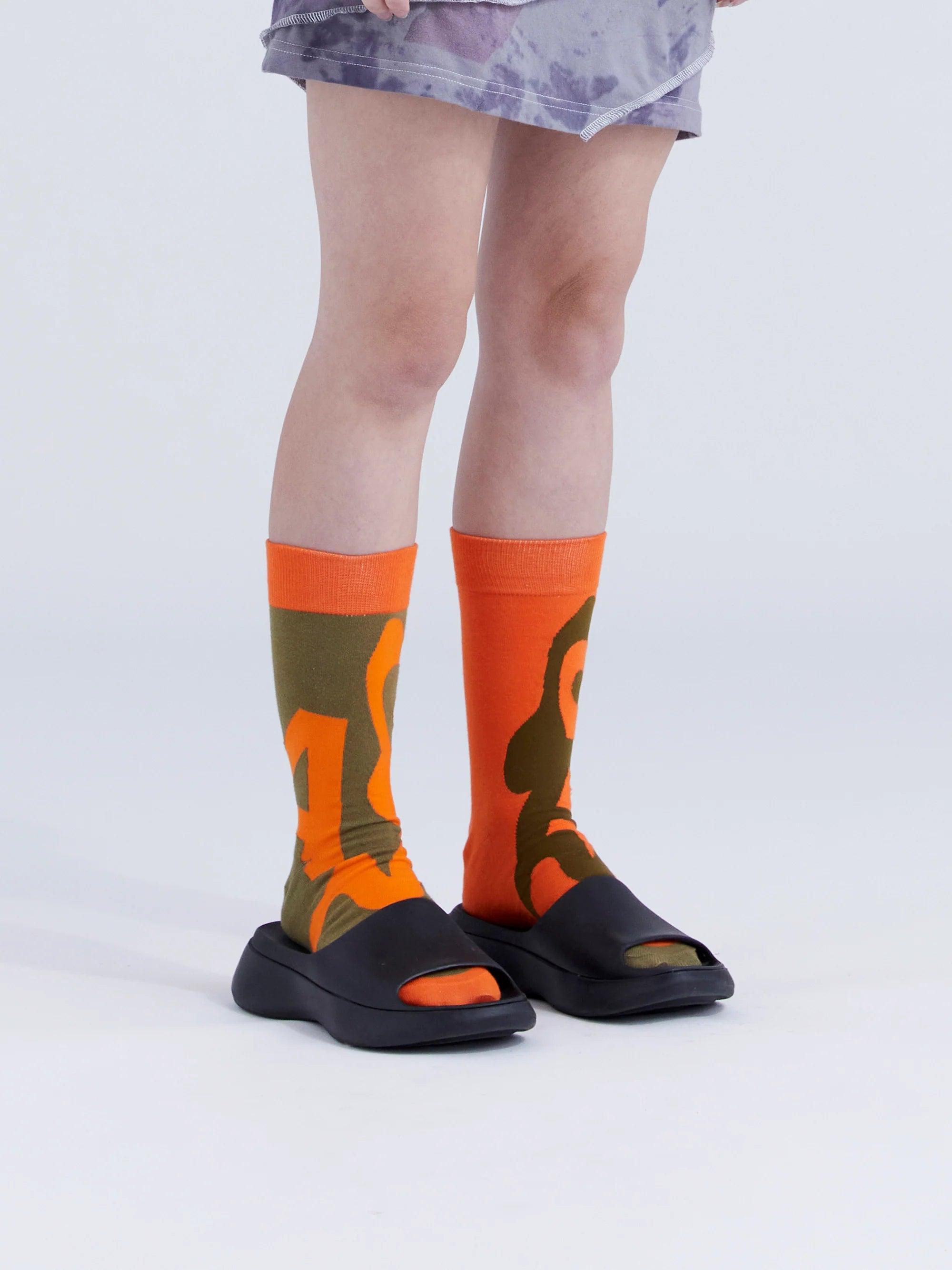 PAM / Perks and Mini Lagoon Dress Socks - Safety Orange - SUPERCONSCIOUS BERLIN