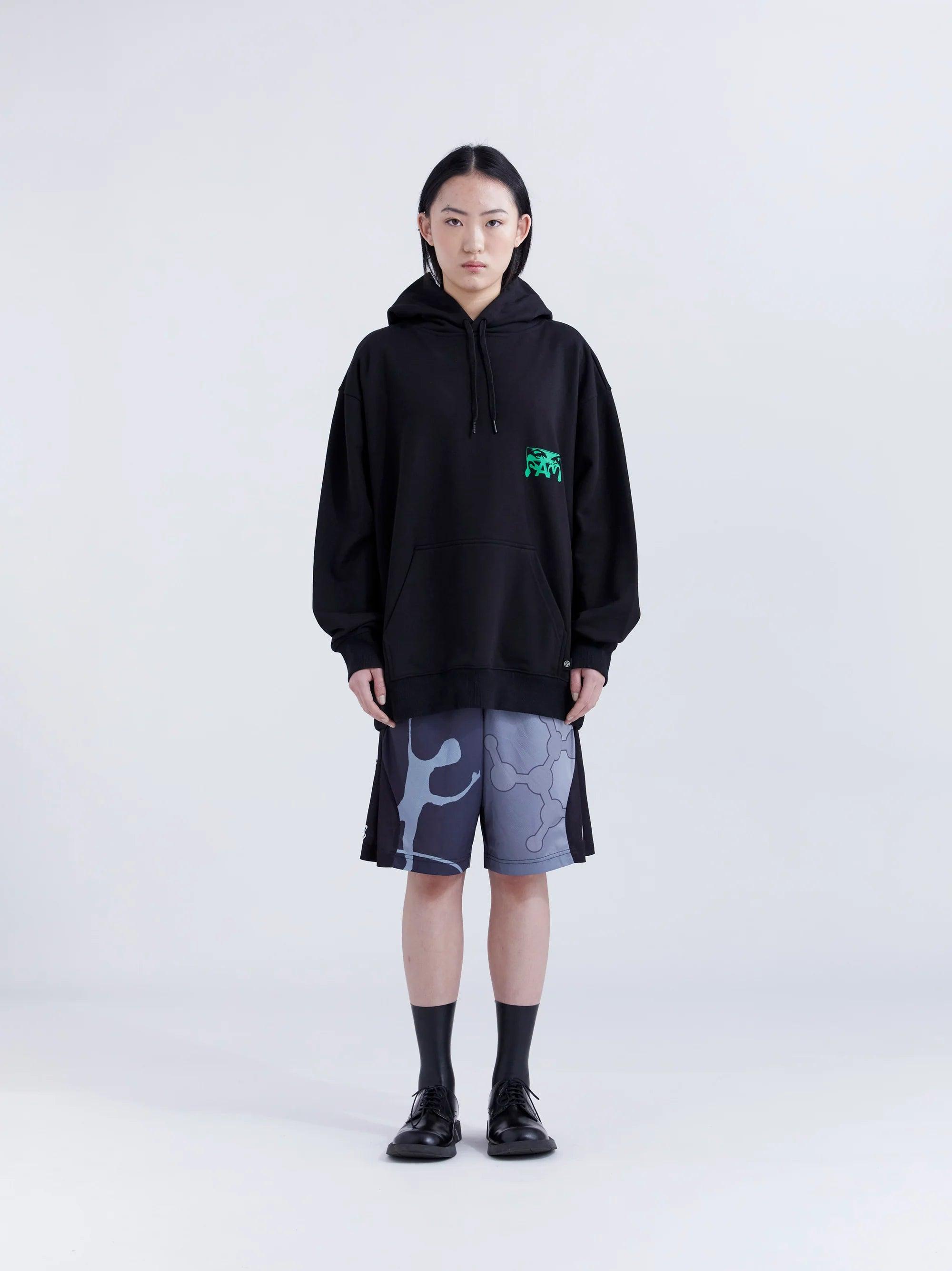 PAM / Perks and Mini MS-DOS Logo Hooded sweat - Black - SUPERCONSCIOUS BERLIN