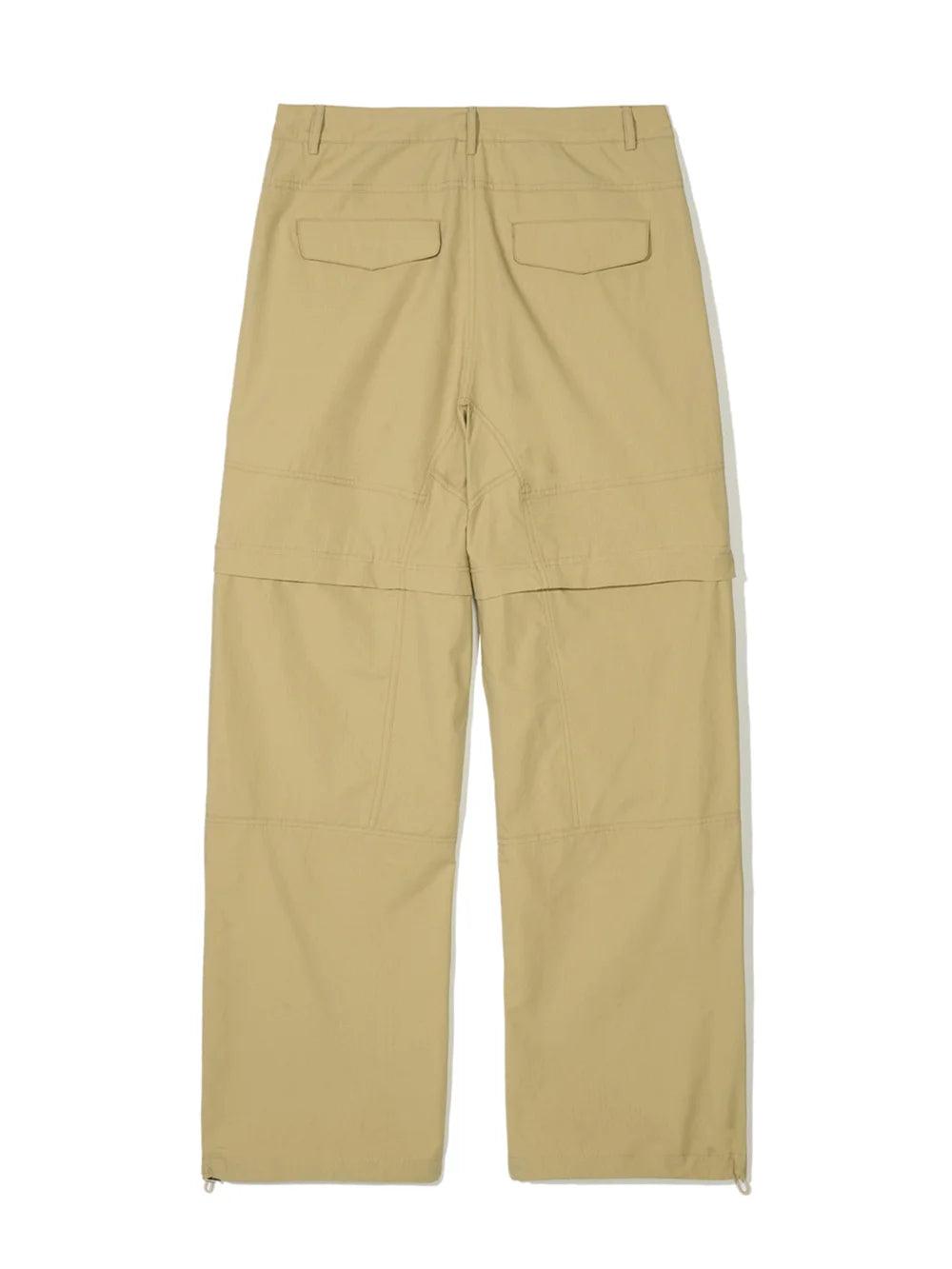 Partimento Detachable Zipper Parachute Pants - Beige - Pants