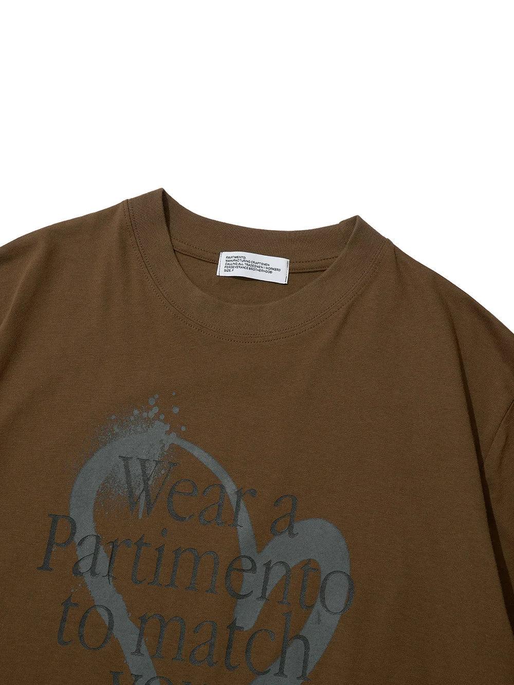 Partimento Heart Painting Layered LS T-shirt - Brown - One