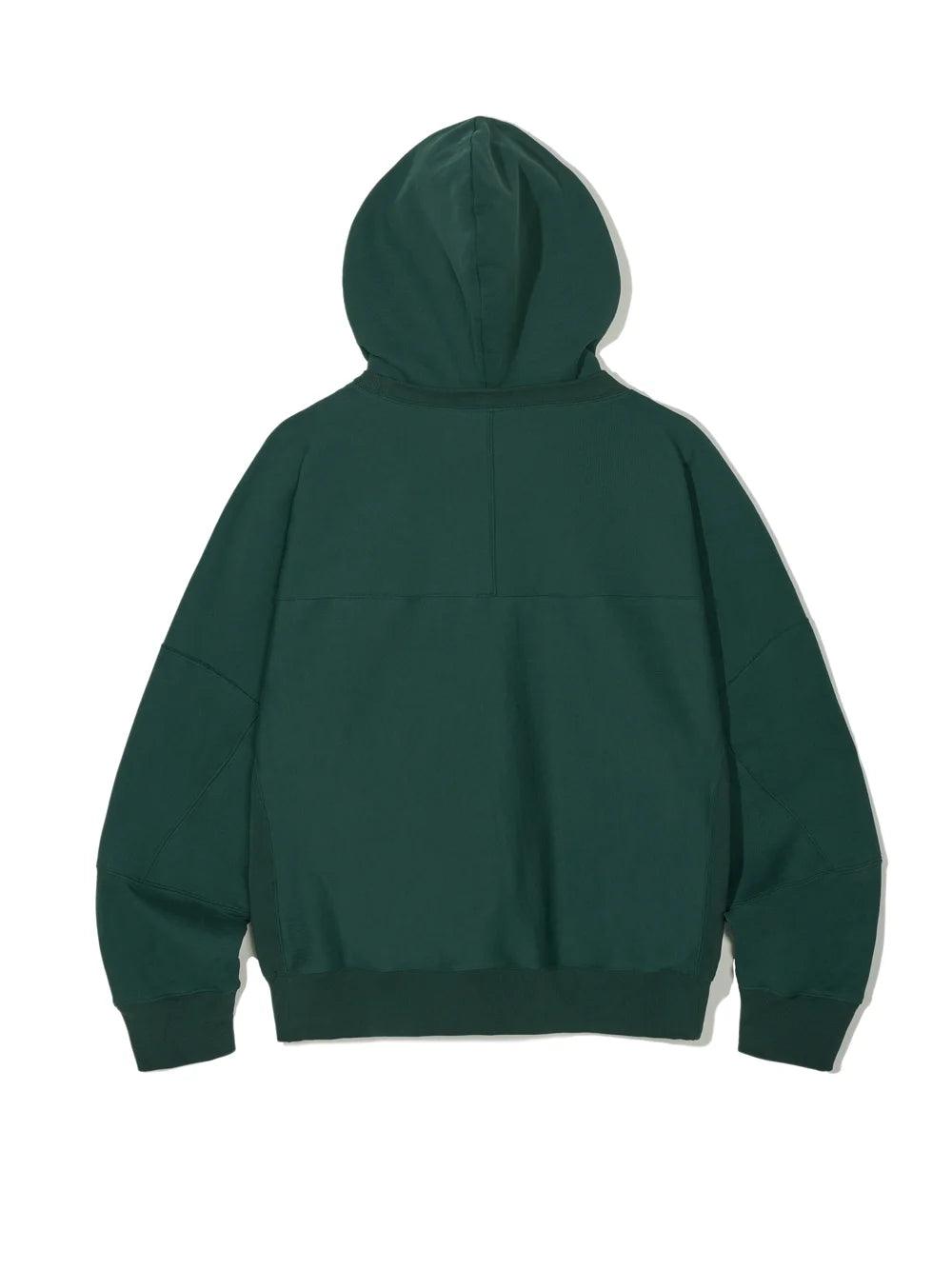 Partimento Layered Structure Hoodie - Green - Sweatshirts