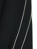 Partimento Nylon Curved Piping Wide Pants - Black - Pants