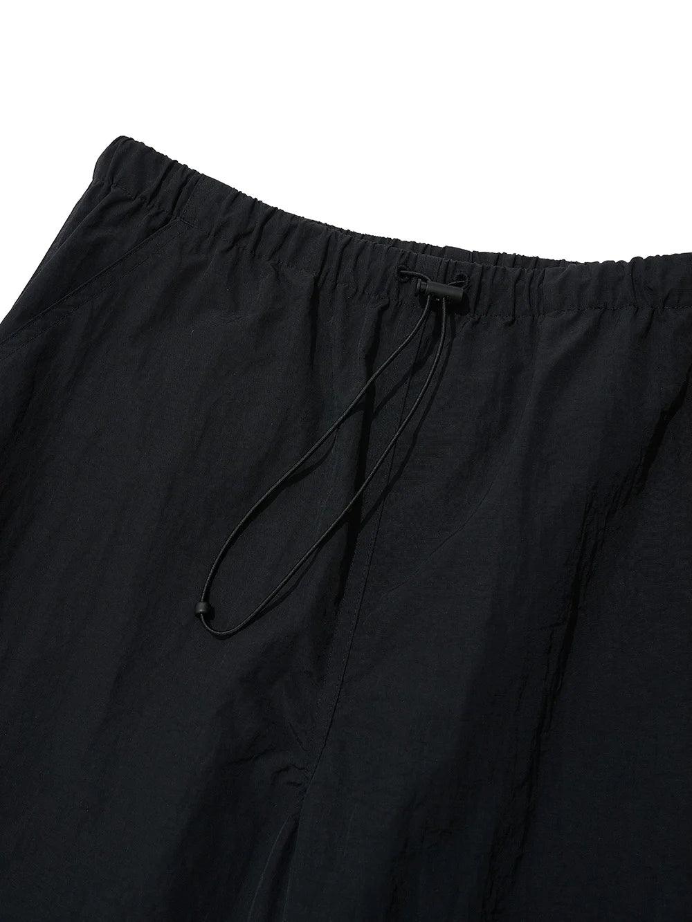 Partimento String Parachute Pants - Black - bottoms