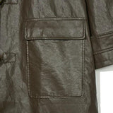 Partimento [Vegan Leather] Oversize Duffle Long Coat - Brown - SUPERCONSCIOUS BERLIN