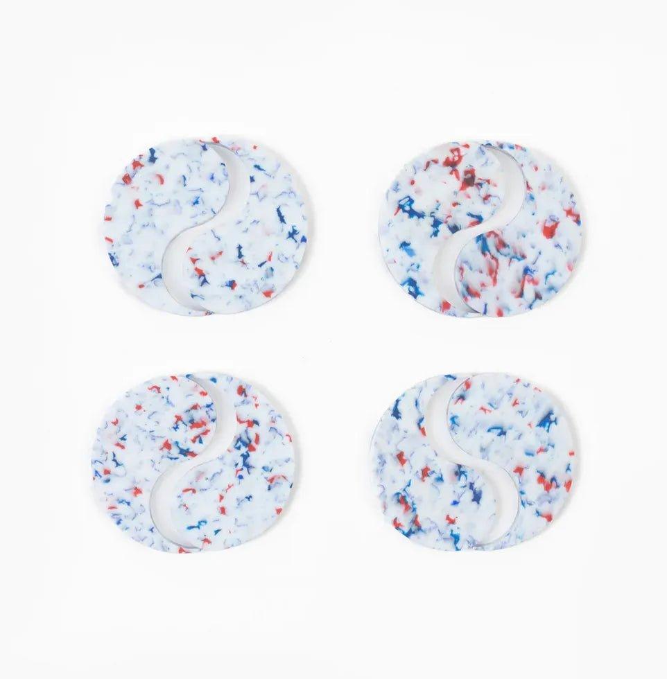 Space available Dualism Recycled Plastic Coasters Set of 4 - White/Multi - SUPERCONSCIOUS BERLIN