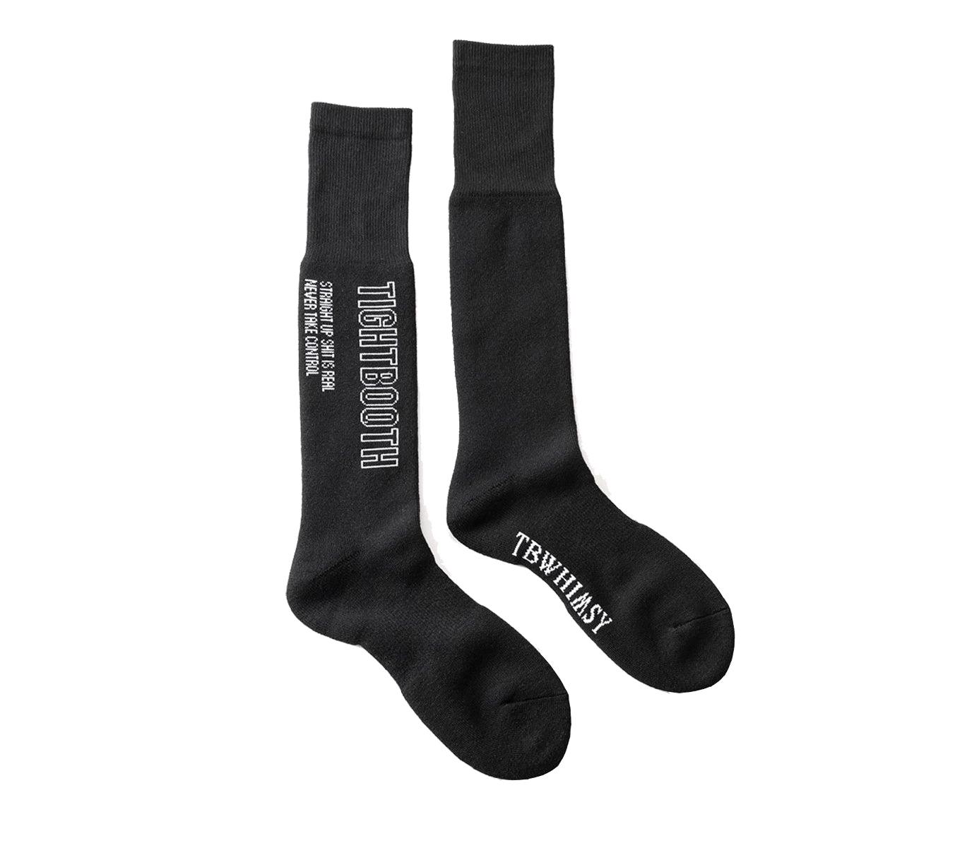 TIGHTBOOTH Label Logo High Socks - Black - SUPERCONSCIOUS BERLIN