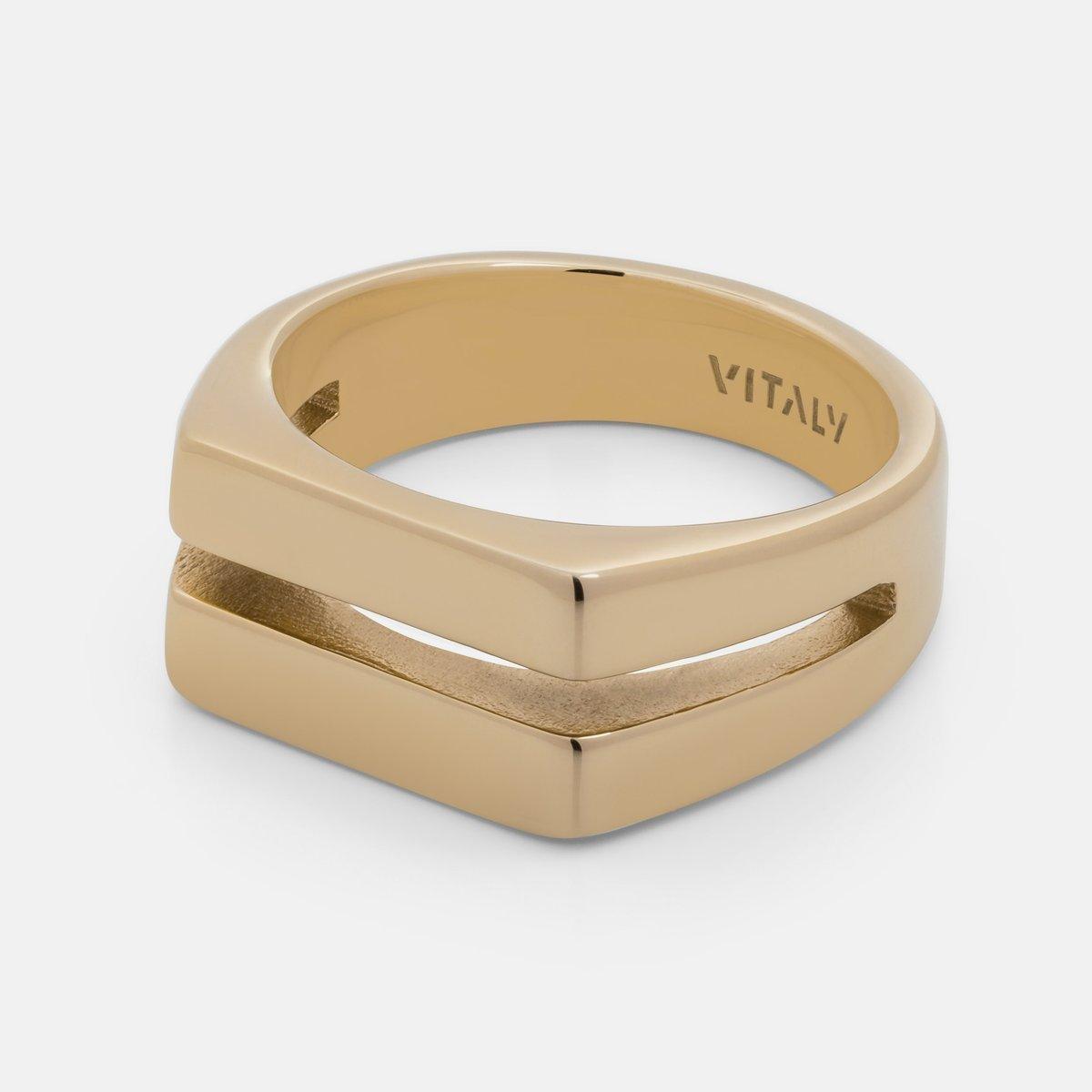 VITALY Divide Stainless Steel Gold Ring - SUPERCONSCIOUS BERLIN
