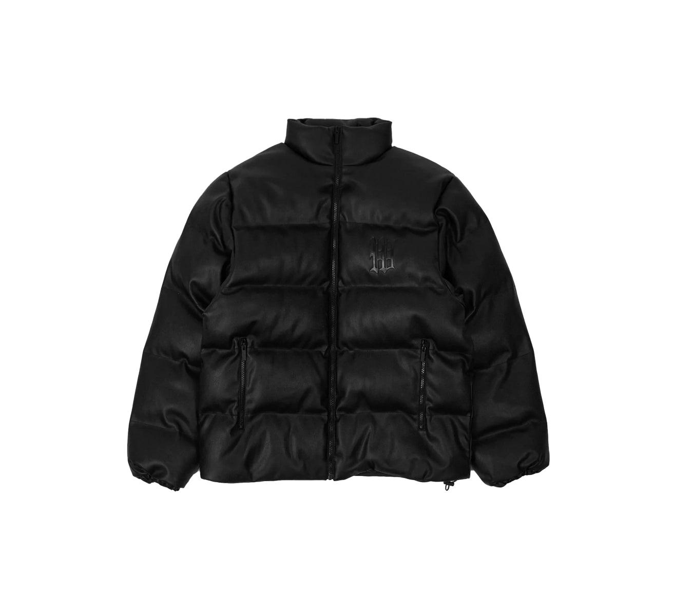 Wasted Paris Puffer Hood Faux Leather - Black - JACKETS