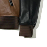 Partimento [Vegan Leather] Raglan Varsity Jacket - Brown - SUPERCONSCIOUS BERLIN